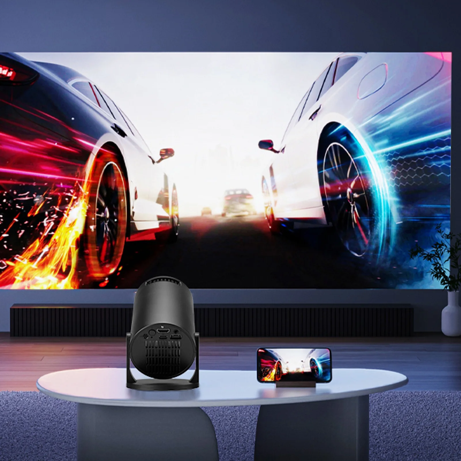 Portable Projector with Wireless Fidelity 1080P 270 Degree Adjustable USB TV Sticks Video Movie Projector for PC Smartphone