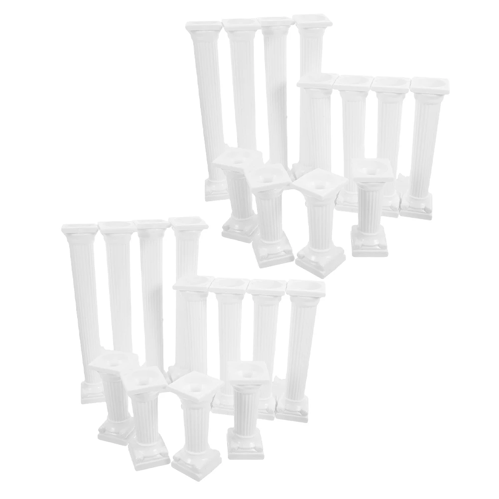 

24pcs Roman Column Pillars Elegant Tiered Stand Wedding Cake Support Columns Vintage Cake Stand for Bridal Baby Shower Baking