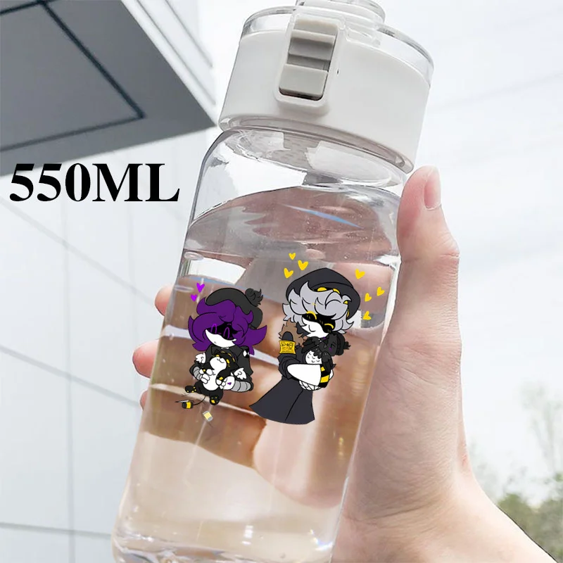 

Kawaii MURDER-DRONES Plastic Straw Water Cup Sports Water Bottle High Value Outdoor 550Ml Large Capacity Drinking Water Cup