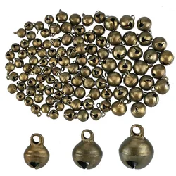 240Pcs 3Sizes Mini Jingle Bell Vintage Bronze Small Elliptical Antique Brass Bell for Crafts and Christmas Halloween Festival