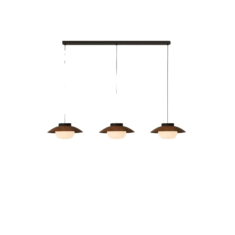 

Japanese-style log style restaurant chandelier, three-headed island retro lamps