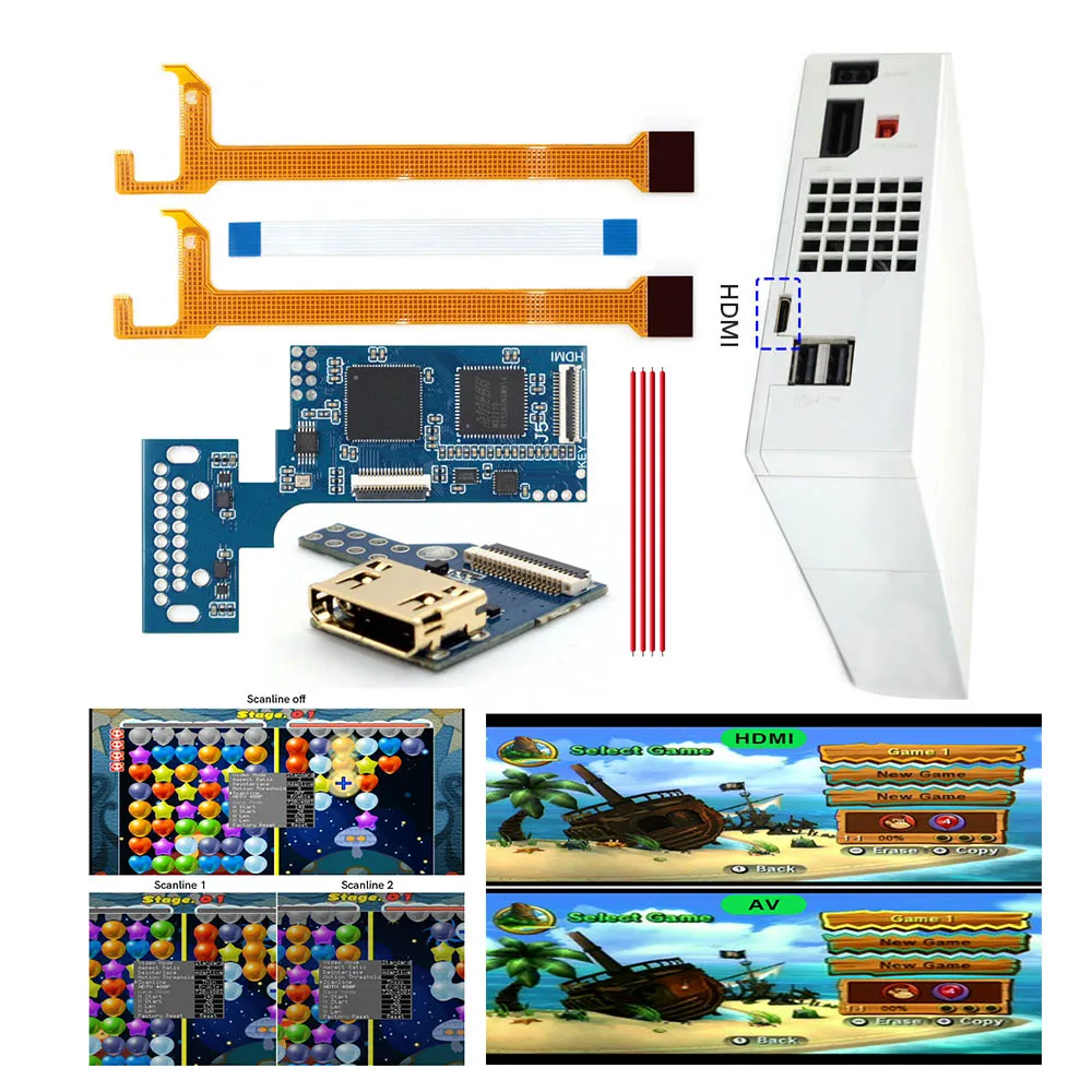 digital-to-digital-hdmi-kit-for-wii-imbeded-hd-tv-pcb-mod-for-wii-console-game-video-with-osd-menu