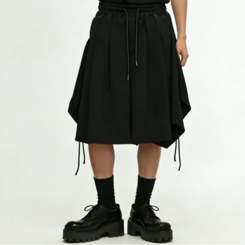 

Men'S Casual Pants New Style Dark Irregular Skirt-Pants Loose Trousers Spring-Summer Wide-Leg Pants A11