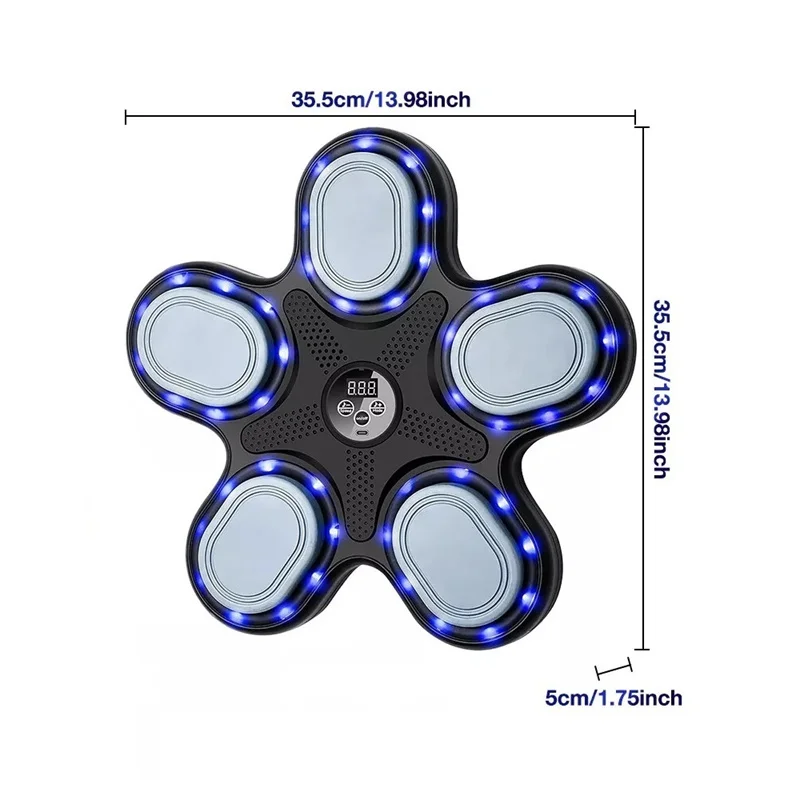 آلة الملاكمة الموسيقية آلة تجريب الملاكمة بلوتوث متوافقة مع الملاكمة جدار الهدف معدات التمرين المثبتة على الحائط لصالة الألعاب الرياضية المنزلية #3