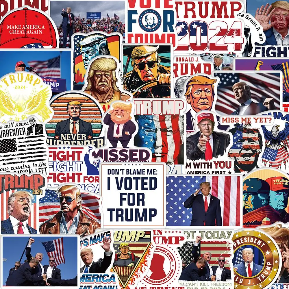 50pcs trump room decor wall art stickers papel tapiz pared adhesivo pegatinas de pared impermeable cozinha bookmark