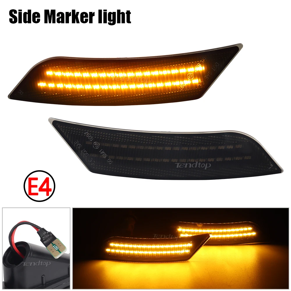 Smoked Amber LED Car Parking Signals Side Marker Light For 2017-2024 Cadillac XT5 2013 2014 ATS 2019 2020 2021 2022 Chevy Blazer