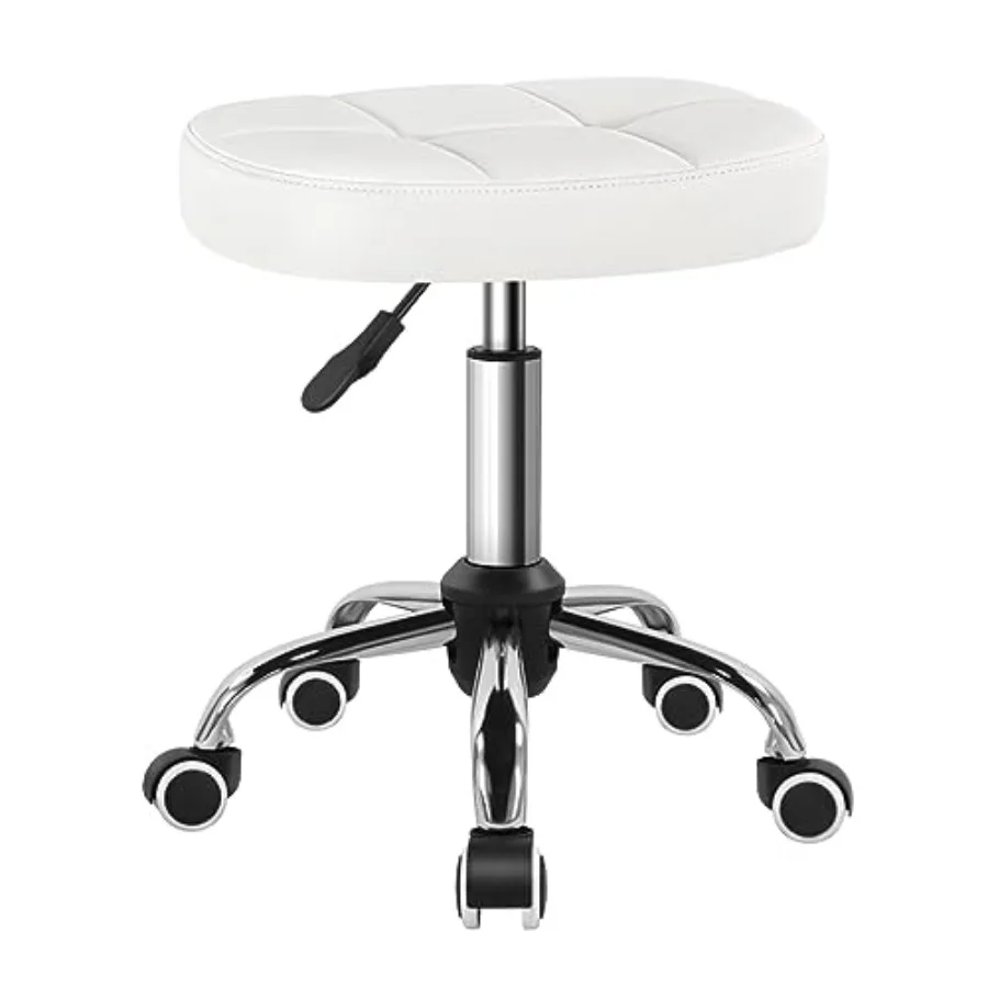 

6-Square Lattice PU Swivel Stool with Wheel for Work SPA Shop Massage Height-Adjustable and Cost-Effective Rolling Stool Chair