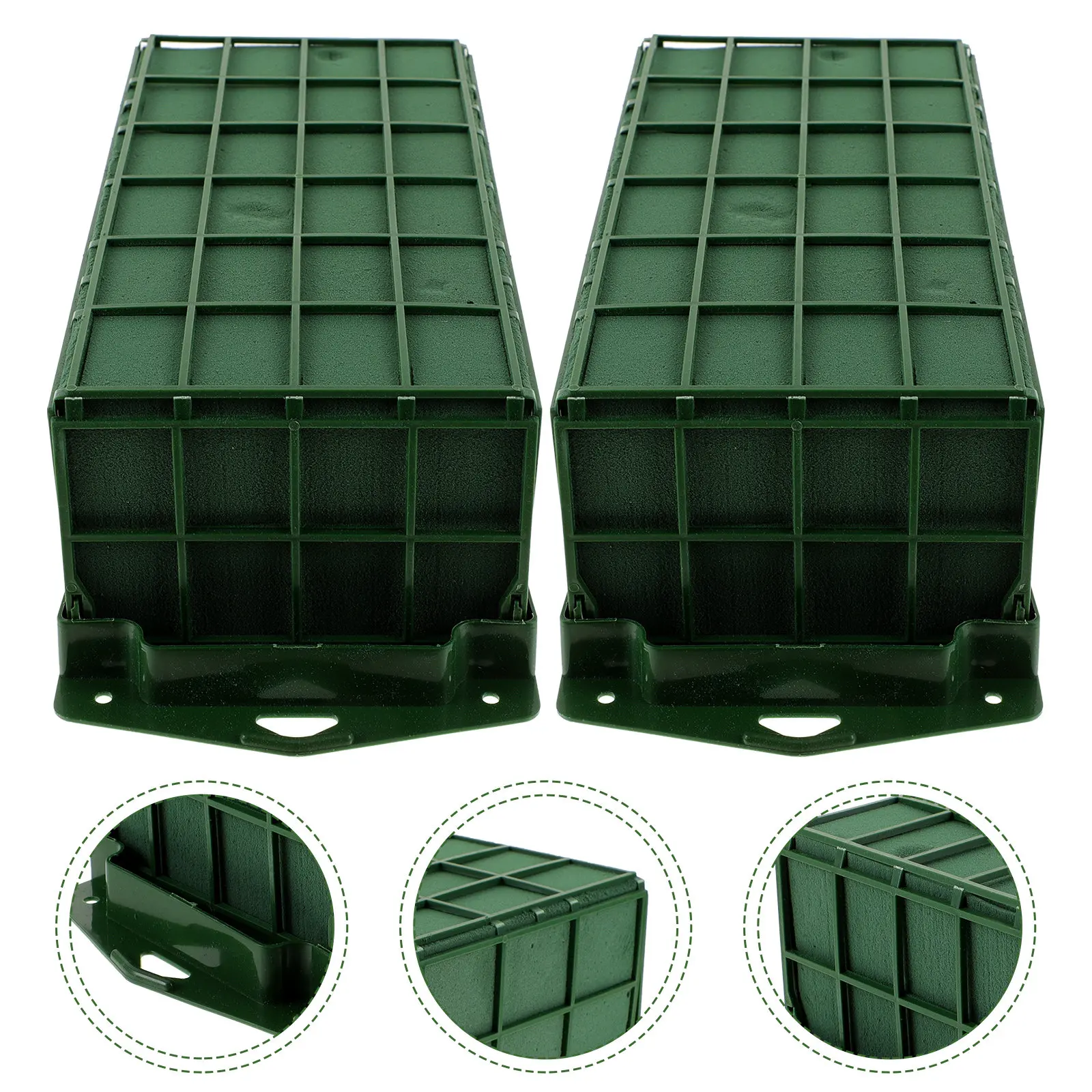 2Pcs Floral Foam Cage Flower Holder Fast Absorption Floral Foam Blocks for Wedding Prom Ball Decor Flower Arrangement Supplies