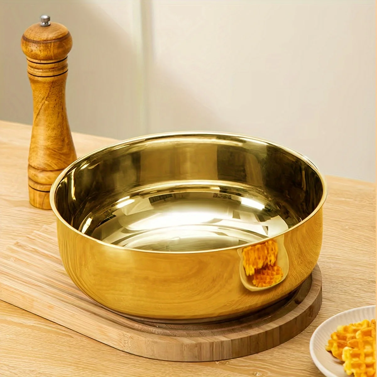 Kommerzielle Edelstahl-Mischschüsseln – rostfreie, rutschfeste Basis, spülmaschinenfest für Teig-/Lebensmittelzubereitung/Suppen – Detail 1