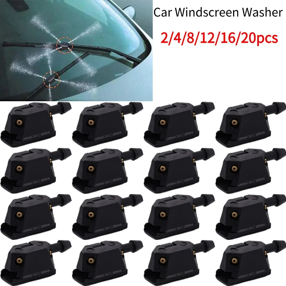 Universelle Auto-Scheibenwaschanlage Wischerblatt Wassersprühdüsen Montiert auf 8mm 9mm Arm Verstellbar 4-Wege-Upgrade