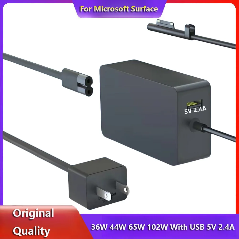 

For Surface Pro Charger 65W 15V 4A Microsoft Surface Charger, suitable for Surface Pro X/9/8/7/7+/6/5/4 Surface Laptop 5/4/3/2/1