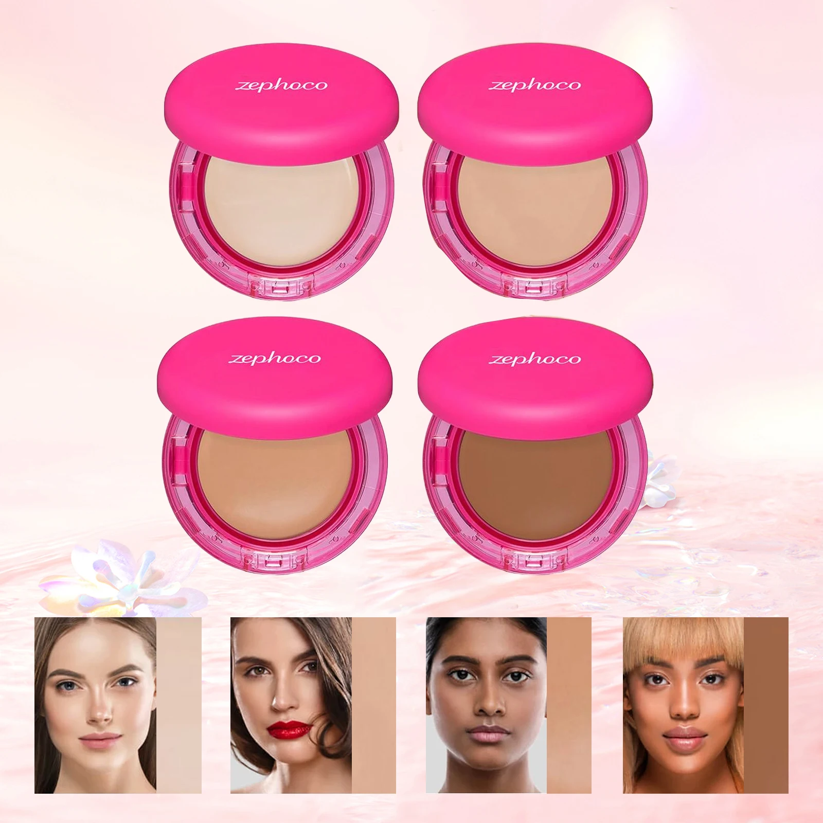 Moisturizing Concealer Foundation Waterproof Sweat-Resistant Long-Lasting Lightweight Full Coverage Face Contour Stick Makeup