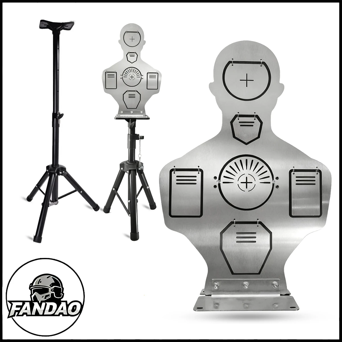 

Tainless Steel Shooting Targets 1.5mm Thickened Humanoid Target with Adjustable Bracket Professional Shooting Training Targets