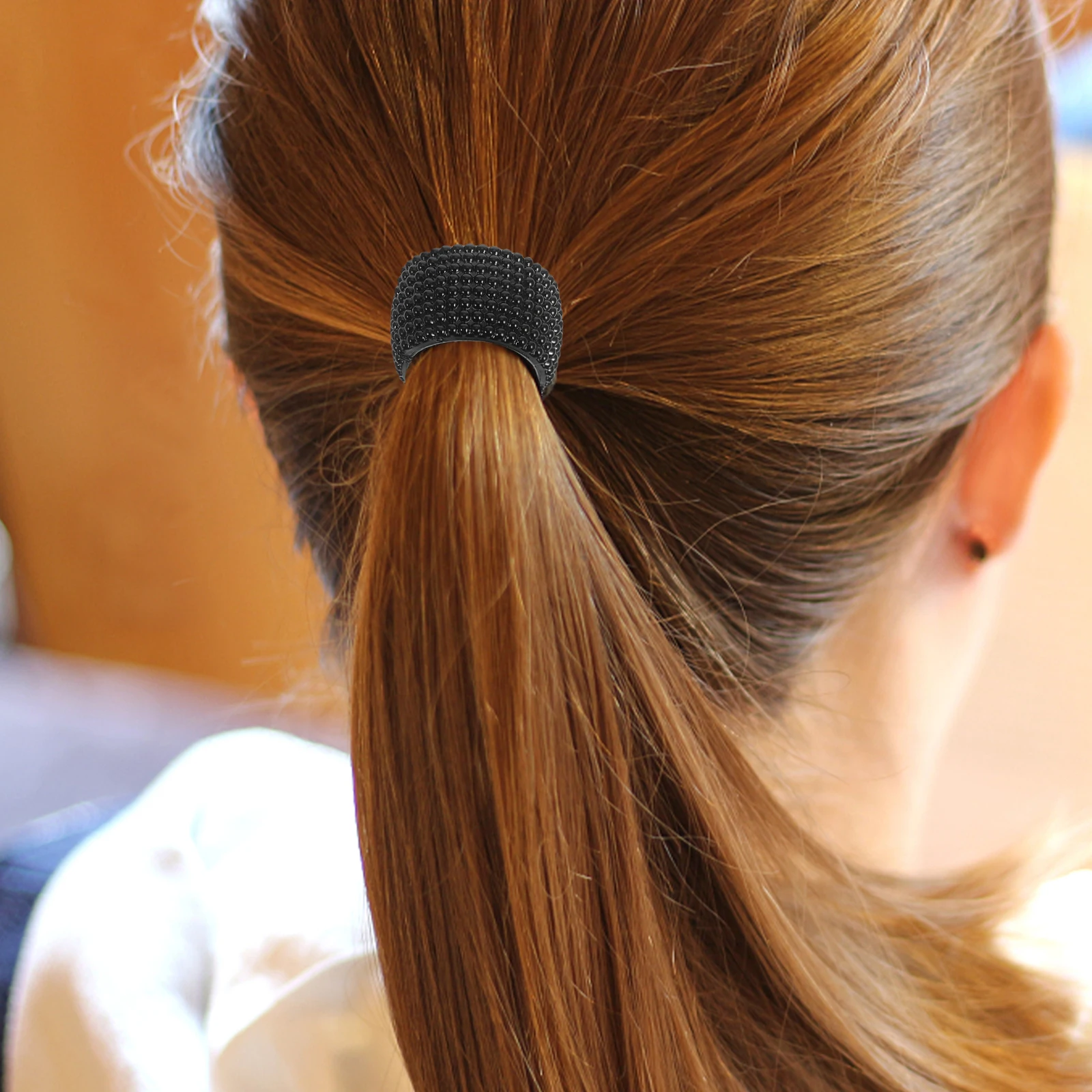 

Glitter Ponytail Holders Hair Band Elastic Ribbon Scrunchies Decorative Metal Cuff Tie Women Girls Fashion Accessories