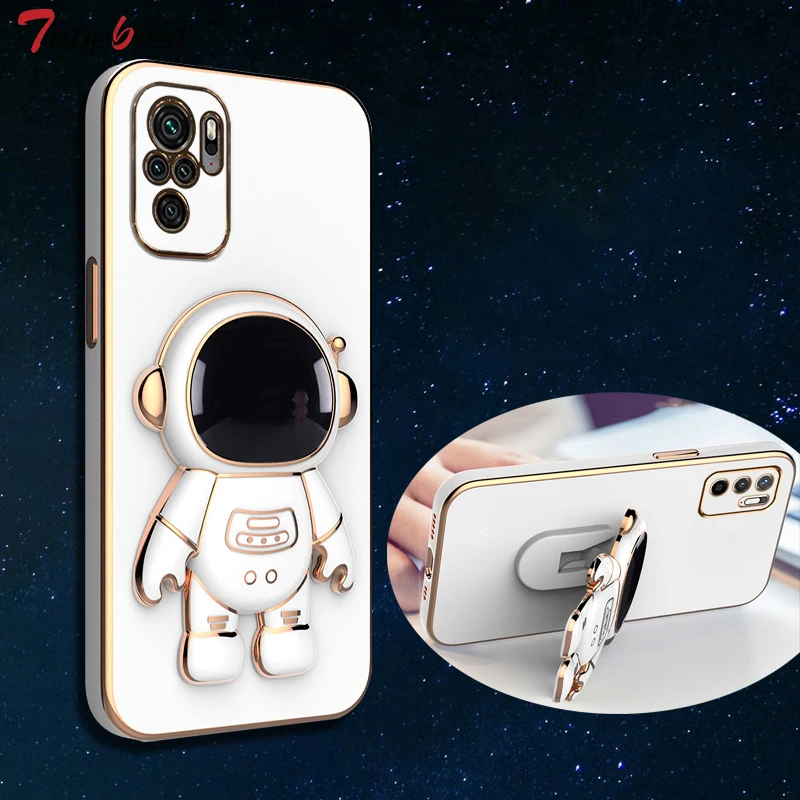 Astronaut Bracket Plating Phone Holder Case for Infinix Zero Xneo  XPro X NEO Pro Stand Soft Back Cover