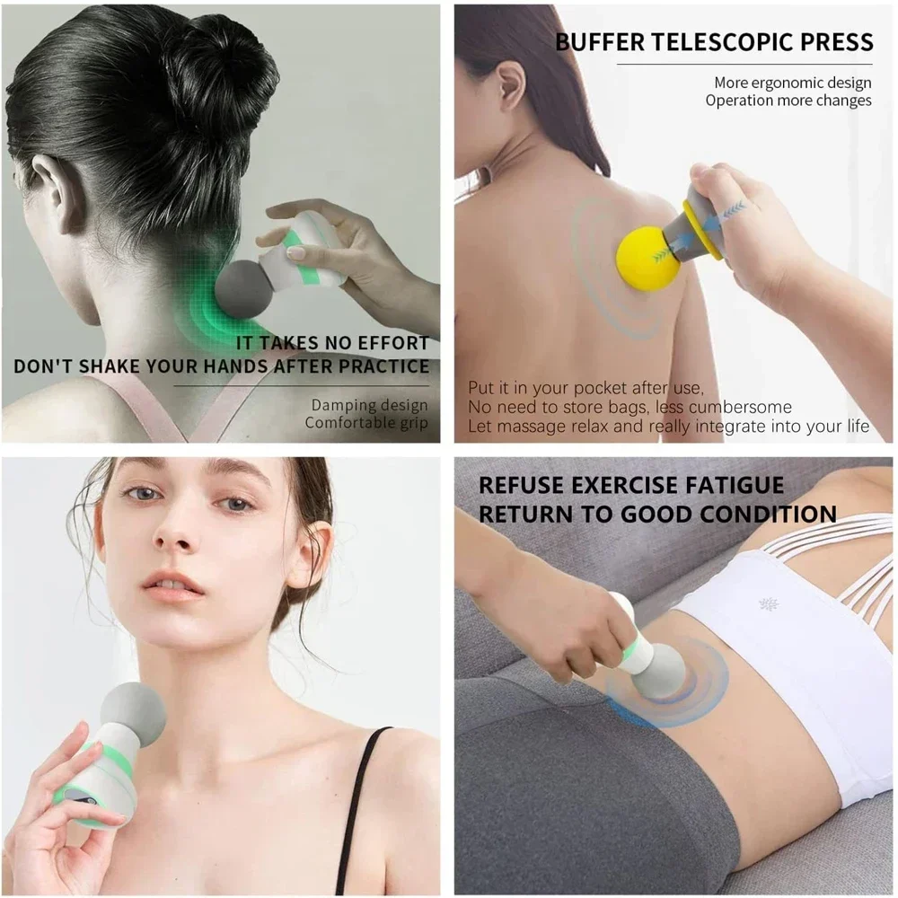 Portable Mini Massage Gun Massage Gun Deep Tissue Percussion Muscle Massager for Athletes Handheld Body Back Muscle Massager