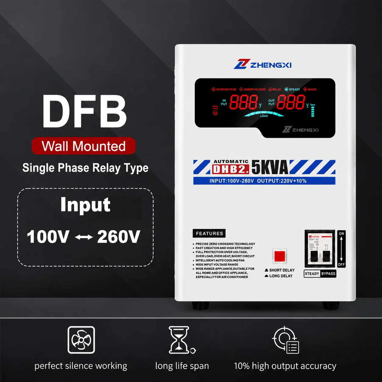 Input 45V ultra Low Voltage Stabilizer 5KVA 10KVA 15KVA 20KVA Wall Mounted 220V Home Automatic Voltage Regulator