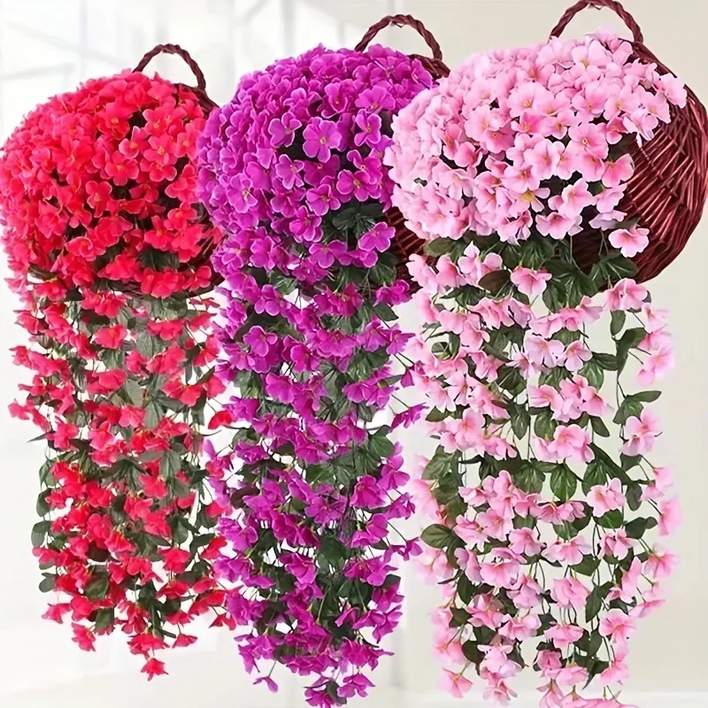 

1pc 85CM Artificial Flower Silk Violet Wall Hanging Wedding Room Decoration Christmas Home Potting Outdoor Pavilion Accessories