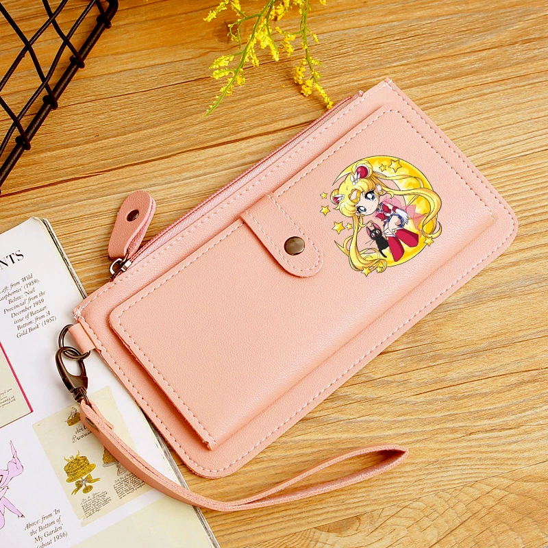 

Sailors Moon Long Purse PU Leather Fashion Women Clutch Wallets Classic Card Holder Luxury Zipper Coin Pocket Birthday Gift