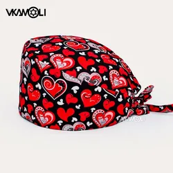 Dentist Scrub Cap Cartoon Doctor Operating Room Nursing Head Cap Lab Scrub Pet Hospital 100% COTTON Surgical Hat