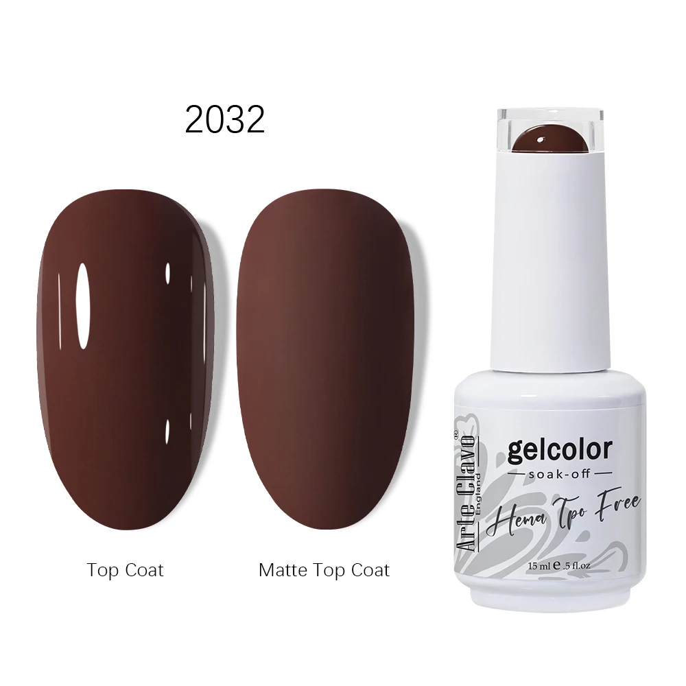 Arte Clavo HEMA TPO FREE 15ML Coffee Brown Gel Nail Polish Winter SemiPermanent Soak Off UV Gel Design Nail Art Manicure Varnish