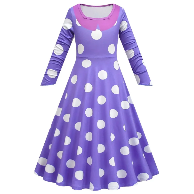 Anime Cosplay Movie Disgust Envy Cosplay Costume Kids Cartoon Flower Princess Dress+cloak+bag +Wig Girls joy Halloween Carn 72th view 6