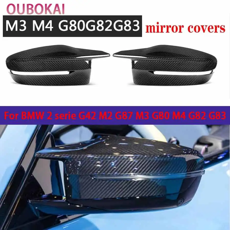 For BMW 2 serie G42 M2 G87 M3 G80 M4 G82 G83 carbon fiber rearview mirror housing side view mirror housing reverse mirror cover