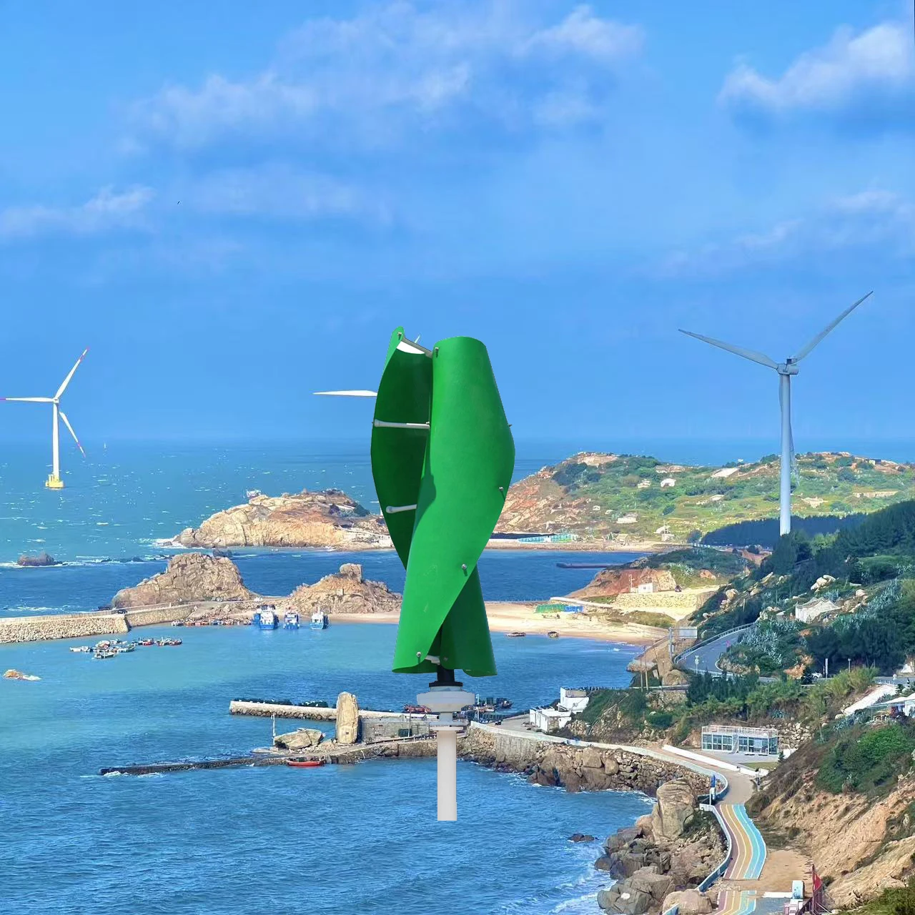 New Color FS Wind Turbine Generator 1000w 800w 1.2kw Vertical Windmill Generator 12-220v Maglev Windkraftanlage