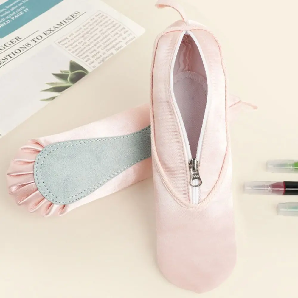 Large Capacity Ballet Shoes Pencil Case Cute Design Creative Ballerina Pencil Bag Kawaii Funny Pen Storage Bag School Office