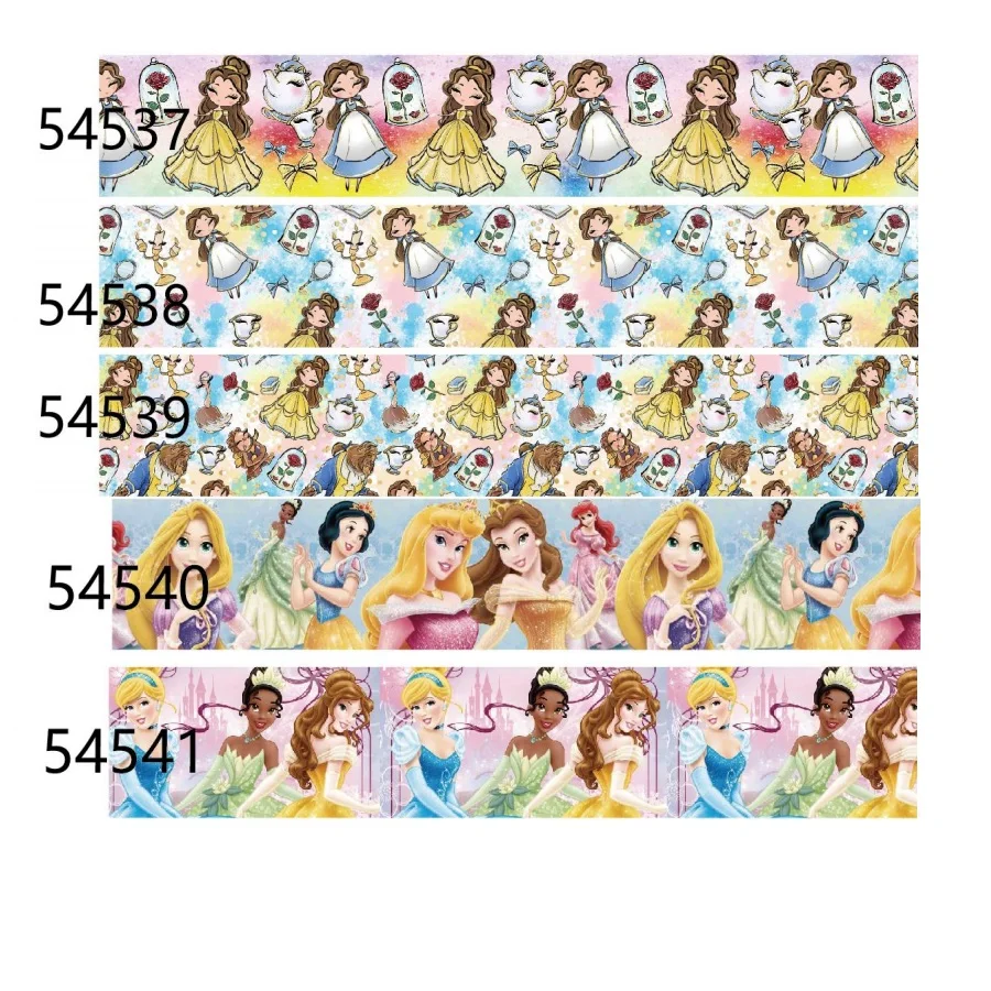 5Yards Disney Princess Character Printed Grosgrain Ribbon 25MM 38MM  for Holiday DIY Decoration