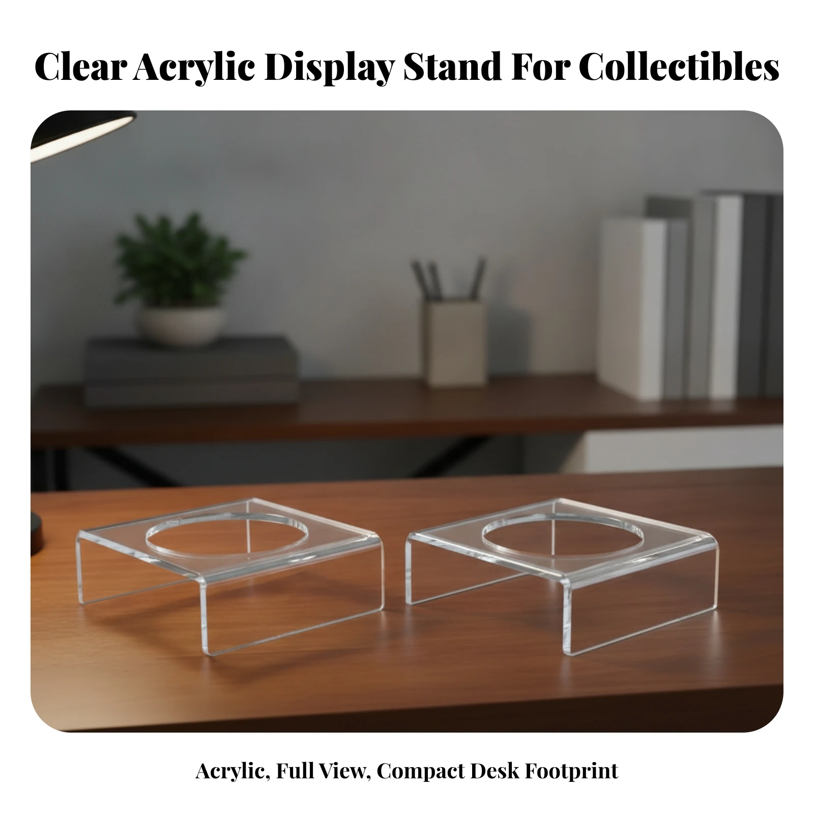 2 Pieces Sphere Display Stand Transparent Ball Stand Display Block with Circular Cutout Low-Height Holder Space-Saving