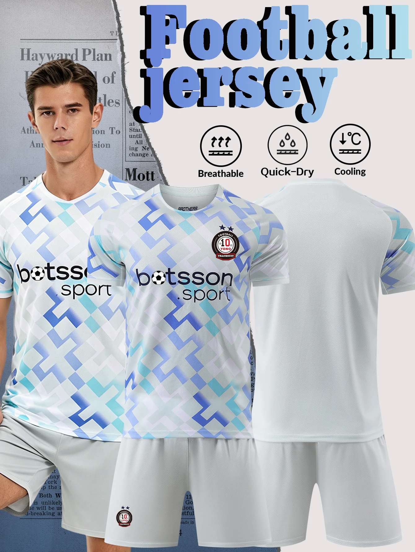High-quality Breathable T-Shirt and Shorts Football Set