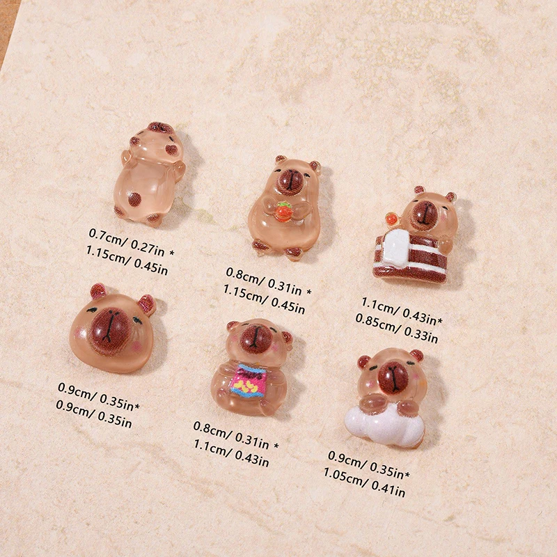 Cute Capybara Nail patch fai da te resina accessori per gioielli per unghie Cartoon Nail Sticker decorazione ornamento Manicure per ragazze regalo