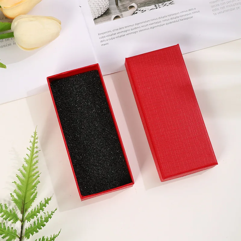 Customized High-end Keychain Box Rectangular Car Box Black Top and Bottom Lid Paper Box In Stock