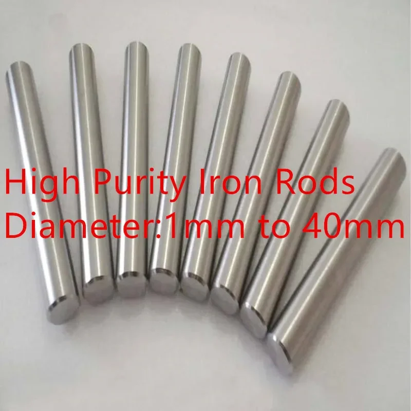 Old iron rod high purity iron bar dia 1-40mm* 100mm long multiple size Fe element metal iron stick scientific research available