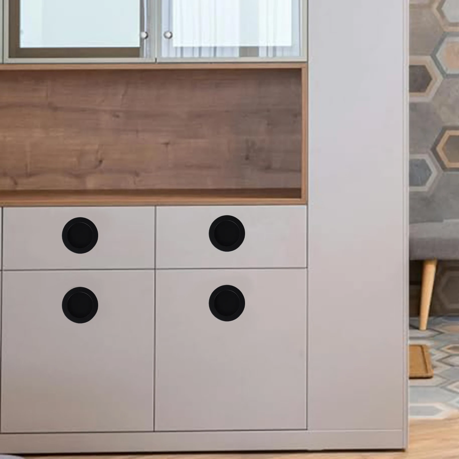 

Дизайн интерьера Обустройство дома Черная дверная ручка Ручка заподлицо Легкая установка Идеальный размер и совместимость