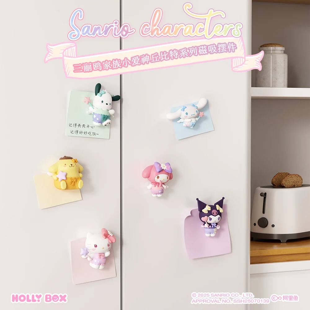 

Sanrio Magnetic Ornament Blind Box Decorate Figure Hellokitty Refrigerator Magnet Kuromi Pochacco Trend Toy Birthday Gift