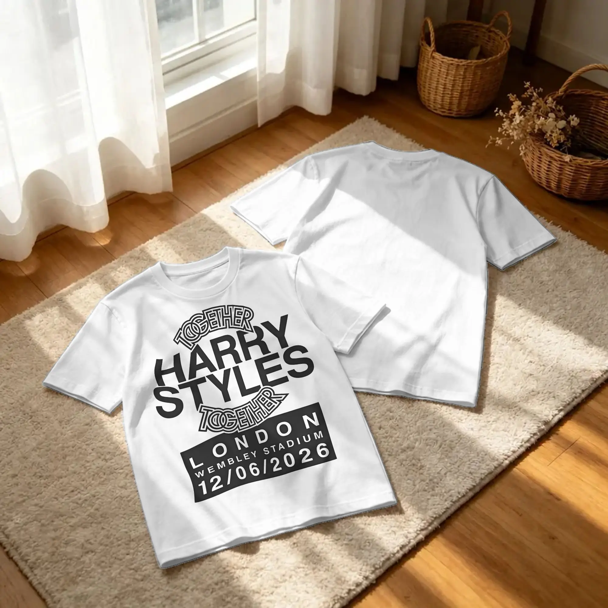 Harrys Styles Wembley Stadium London Concert 2026 T-Shirt Men Women  Novelty 100% Cotton Tees Round Neck T Shirt 4XL 5XL Clothes