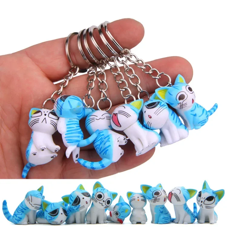 9pcs/set Cute Kawaii Cat Chi\'s Sweet Home Keychain Keyring Women Pendant Cartoon Figures Key Ring Cosplay Accessories Xmas Gifts