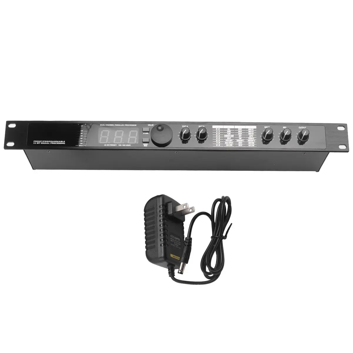 AT42 Professional Digital Reverberation Multi Effect Processor Audio Processor Equalizer US PLUG