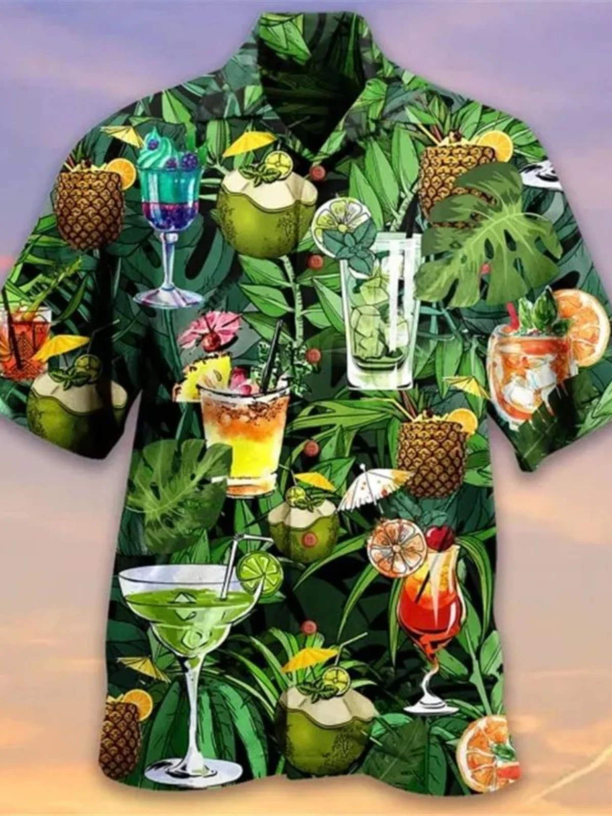 

Men's ort Sve irt Slim Fit Printed Stripe Pattern Youthful Sle Summer Commute Wind Pure Color Casual Wear