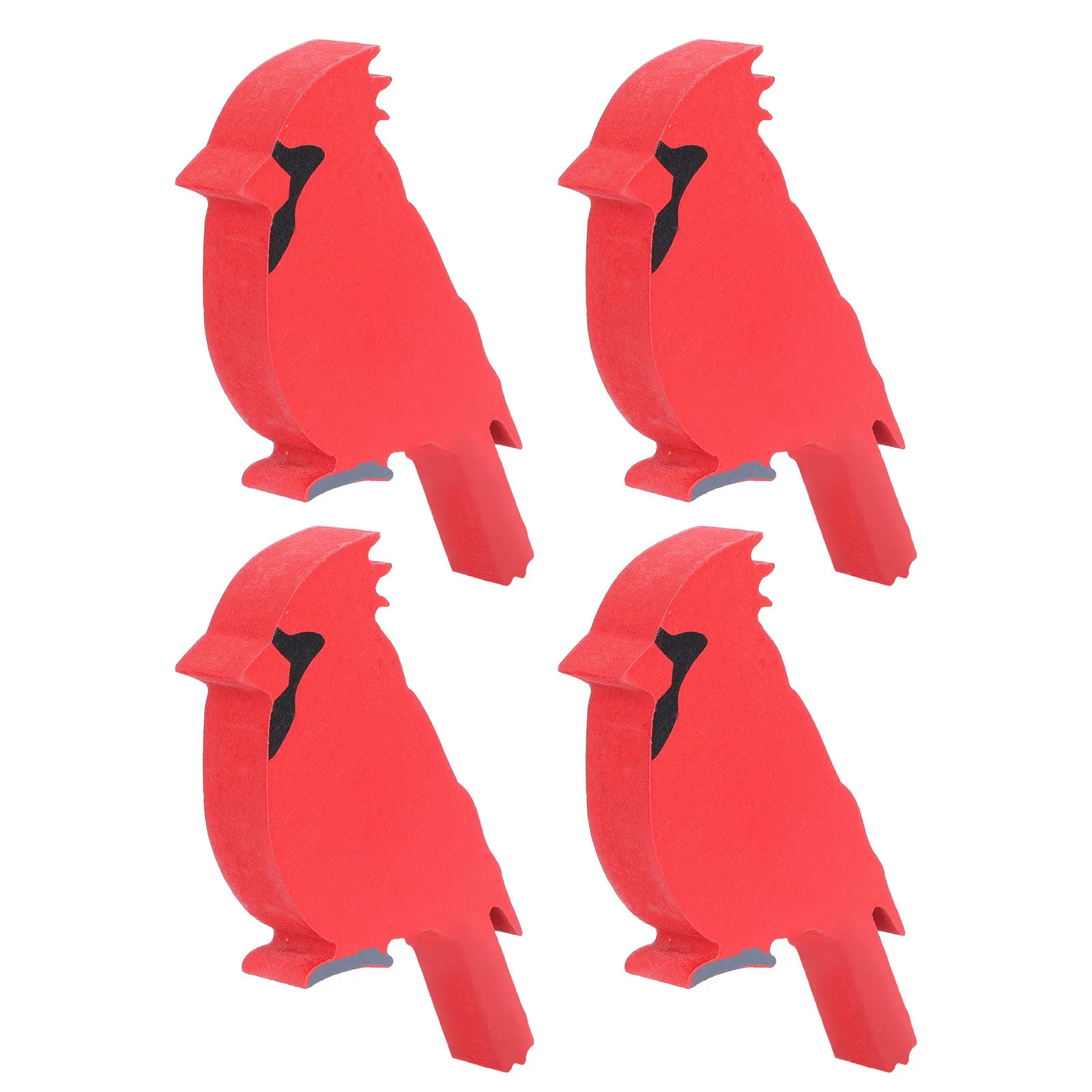 

4Pcs Christmas Bird Wooden Decor Creative Xmas Scene Ornaments Festival Style Unique Bird Decorations Christmas Decor