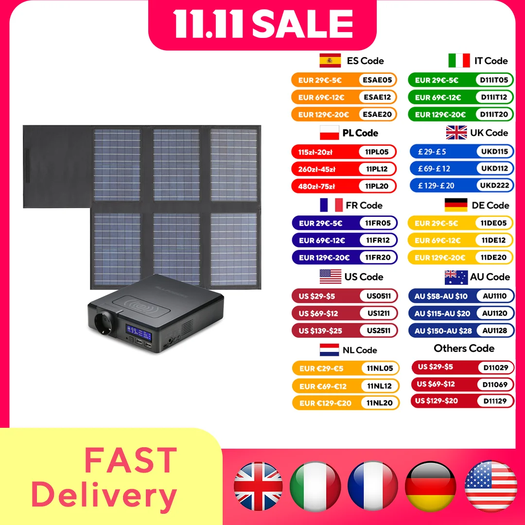 ALLPOWERS 41600mAh 200W Powerstation with 60W Solarpanel alt