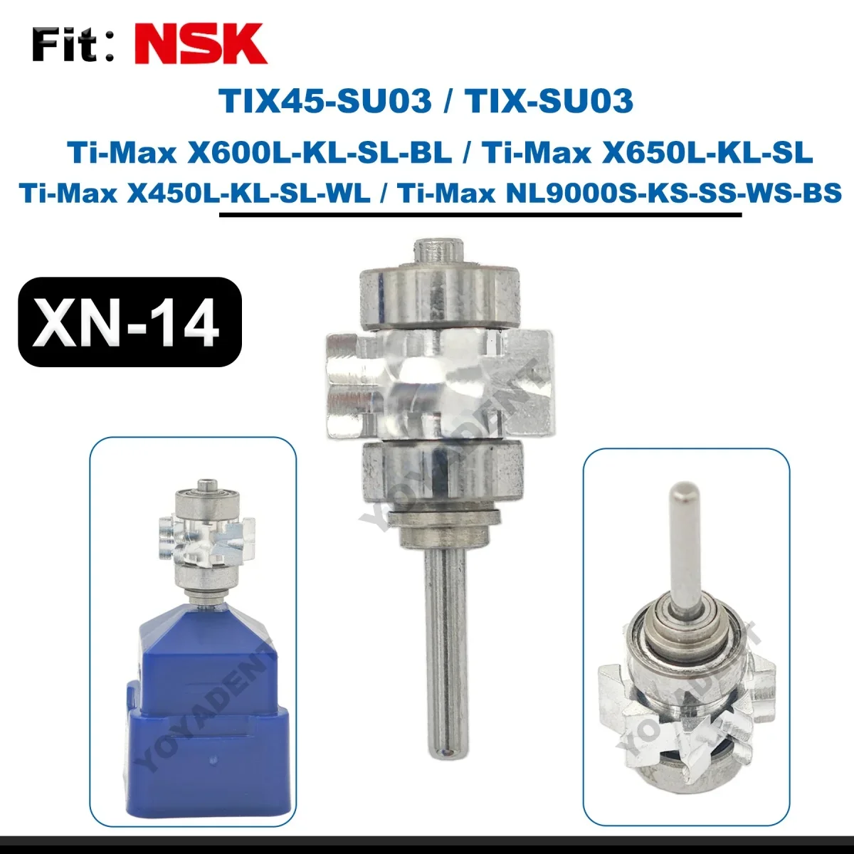 Fit NSK Ti-Max X600L/X650L/X450L/NL9000S High Speed Handstück Air Rotor Dental Turbine Patrone TIX45-SU03/TIX-SU03