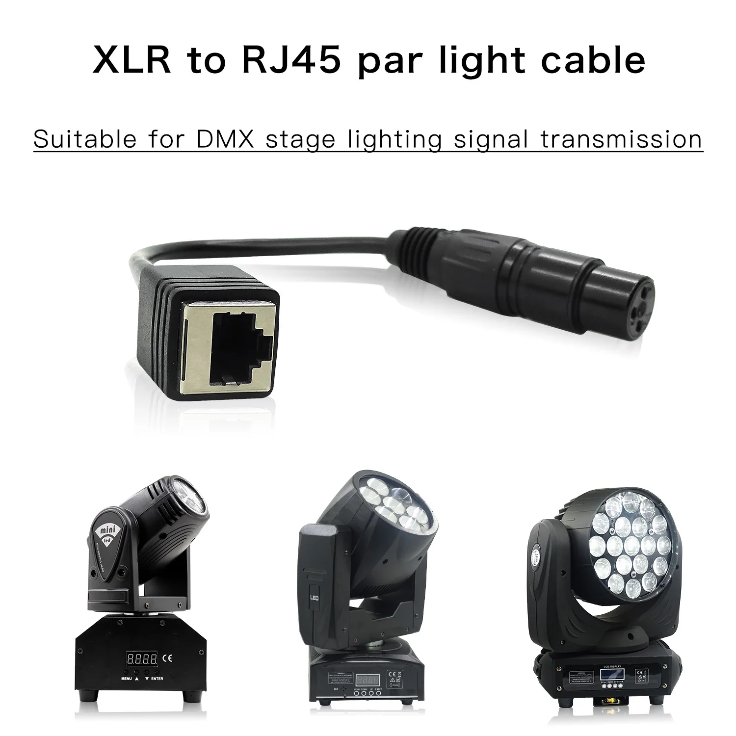 Kanon Head To Network Cable Interface Cable XLR to RJ45 Par Lamp Cable DMX512 Stage Lighting Signal Cable