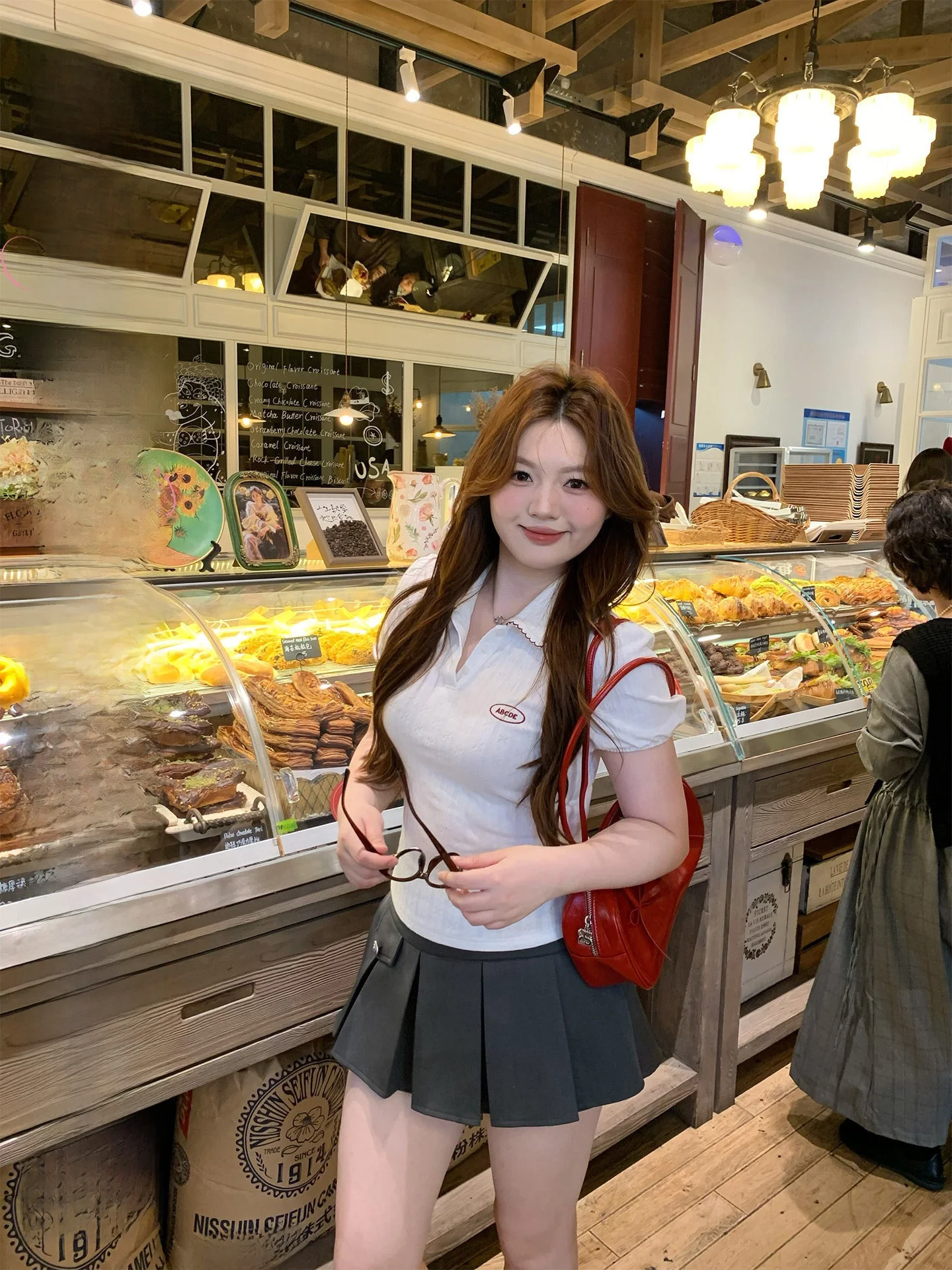 

Комплект в корейском стиле: вязаный топ и юбка-миди для полных женщин, весенне-летний, дышащий, повседневный, модный комплект