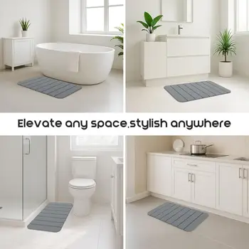 大型可折疊浴室石墊,28吋×17英寸,超強吸水速乾矽藻土材質,防滑淋浴墊 6 最佳銷售 浴室墊 - №3