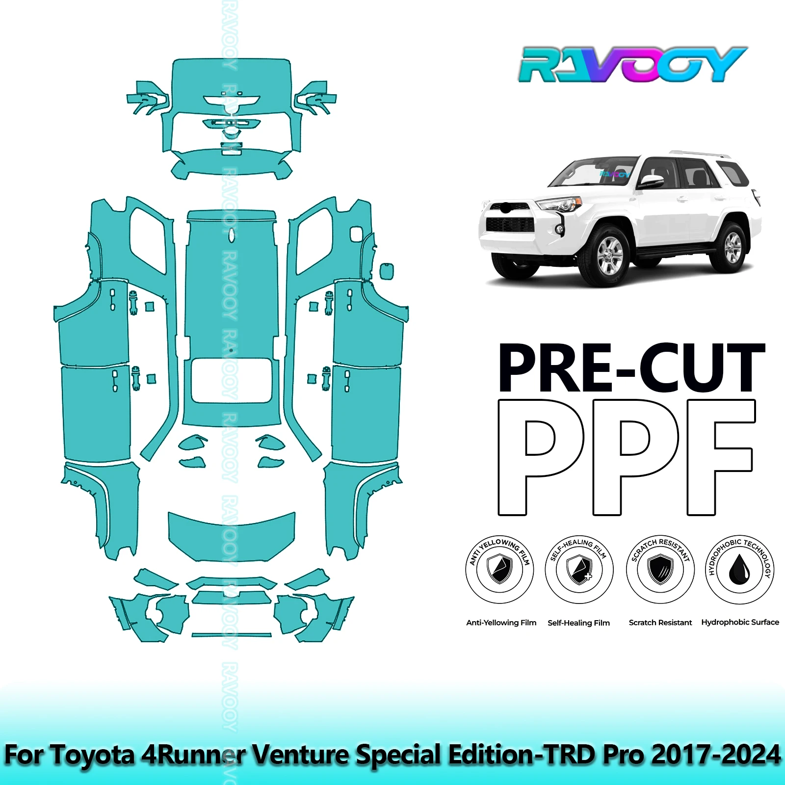 

Car Precut PPF Paint Protection Film Full Vehicle For Toyota 4Runner Venture Special Edition-TRD Pro 2017-2024