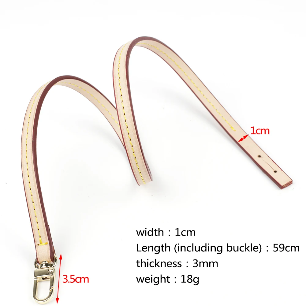 New Vachetta Leather 59cm 60cm Bag Strap Short Bag Purse Handle Detachable Shoulder Strap Replacement For Handbag Accessories