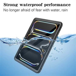 For iPad Pro 13 Inch Case 2024 M4 IP68 Waterproof Case Diving Swim Clear With Lanyard Protection Underwater Transparent Cover
